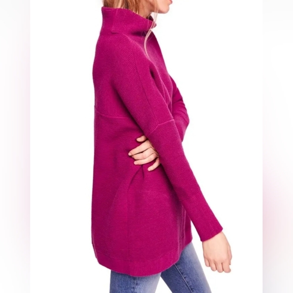 Free People ottoman slouchy Roll Neck tunic sweater small 001 - Picture 7 of 10